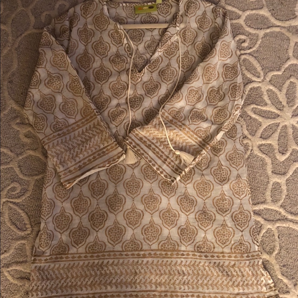 Gold and cream beach tunic